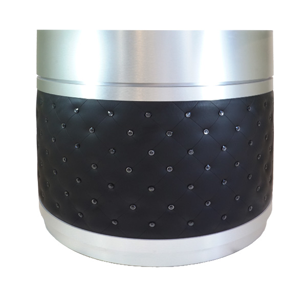 Reception Desk C-48P (Aluminum/Gray/ Black PU)